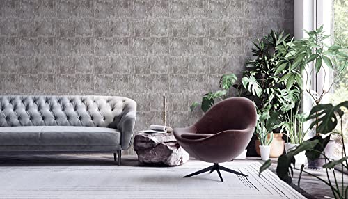 A.S. Création Selbstklebende Tapete Metalloptik The Wallcover 385811 Dekofolie Silber Grau 8,40x0,53m Made in Germany