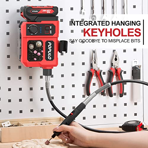 Populo 20V Cordless Rotary Tool, Variable Speed Power Rotary Tool Kit With 80 Accessories, 2.0Ah Battery And Charger, Flex Shaft For Engraving, Cutting, Sanding #TOP2