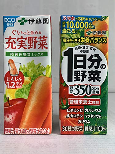伊藤園大人気充実野菜シリーズ飲み比べセット(1日分の野菜、緑黄色野菜ミックス×各24本セット)合計48本セット