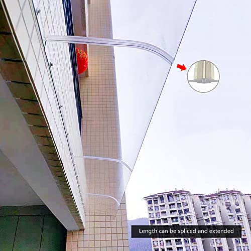 Auvent de porte invisible 50x400 cm transparent et mat