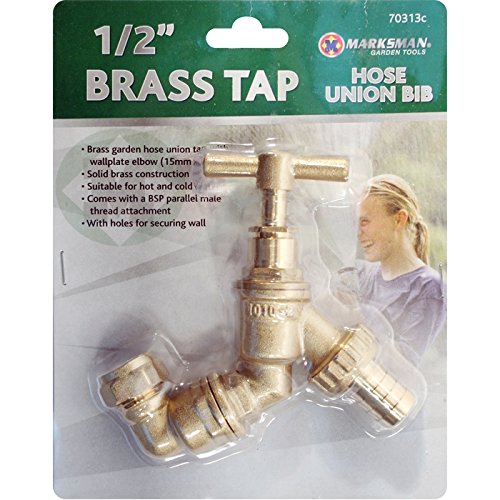 Outside Outdoor Garden Tap Kit Hose union BIB 1/2" 15mm brass watering lawn wall