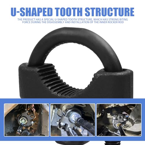 Sinytuto 1 PC Car Inner Tie Rod Removal Tool, Multi-function Durable Metal Vehicle Steering Wheel Installation Wrench, Universal Waterproof Automotive Tie Rod Accessories for Truck SUV Car (Black)