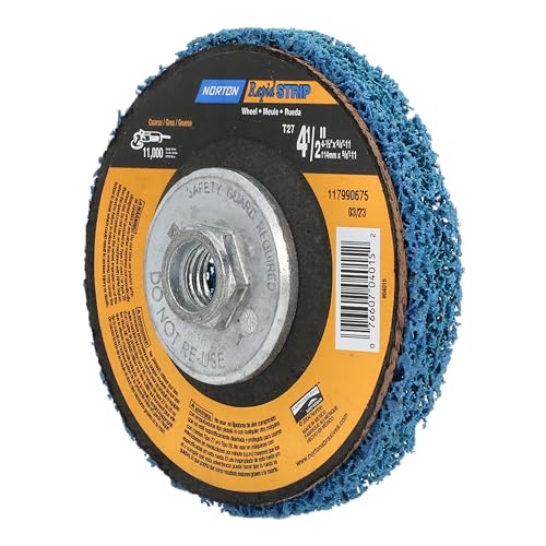Norton Non-Woven Depressed Center Rapid Strip Wheel, 4-1/2 Diameter, 5/8-11 Arbor Hub, Grit Coarse (Pack of 1)