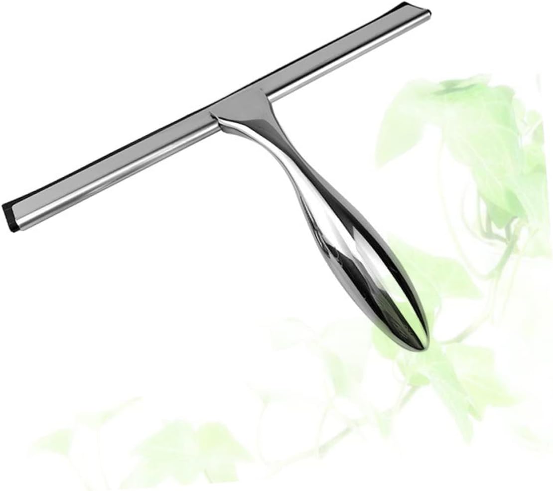 Bathroom Squeegee Shower Window Wiper Stainless Steel Scraper for Glass Durable Non-Slip Handle