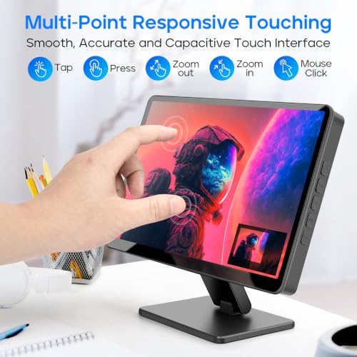 ROADOM 7" Touchscreen Monitor, 1024x600 IPS für Raspberry Pi, HDMI – Ansicht 4
