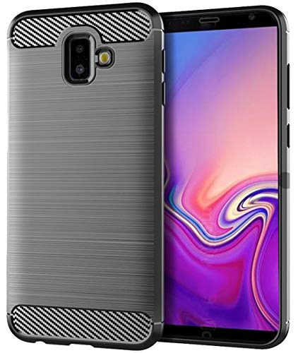 Sucnakp Samsung Galaxy J6 Plus Case, TPU Shock Absorption Technology Raised Bezels Protective Case Cover for Samsung Galaxy J6+ (TPU Gray)