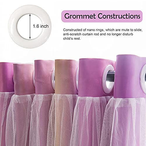 Unistar 2 Panels Star Blackout Curtains For Girls Bedroom Kids Room - Double Layer Cut Out Colorful Ombre Window Sheer Curtains For Living Room, W52 X L63 Inch, Purple #TOP2