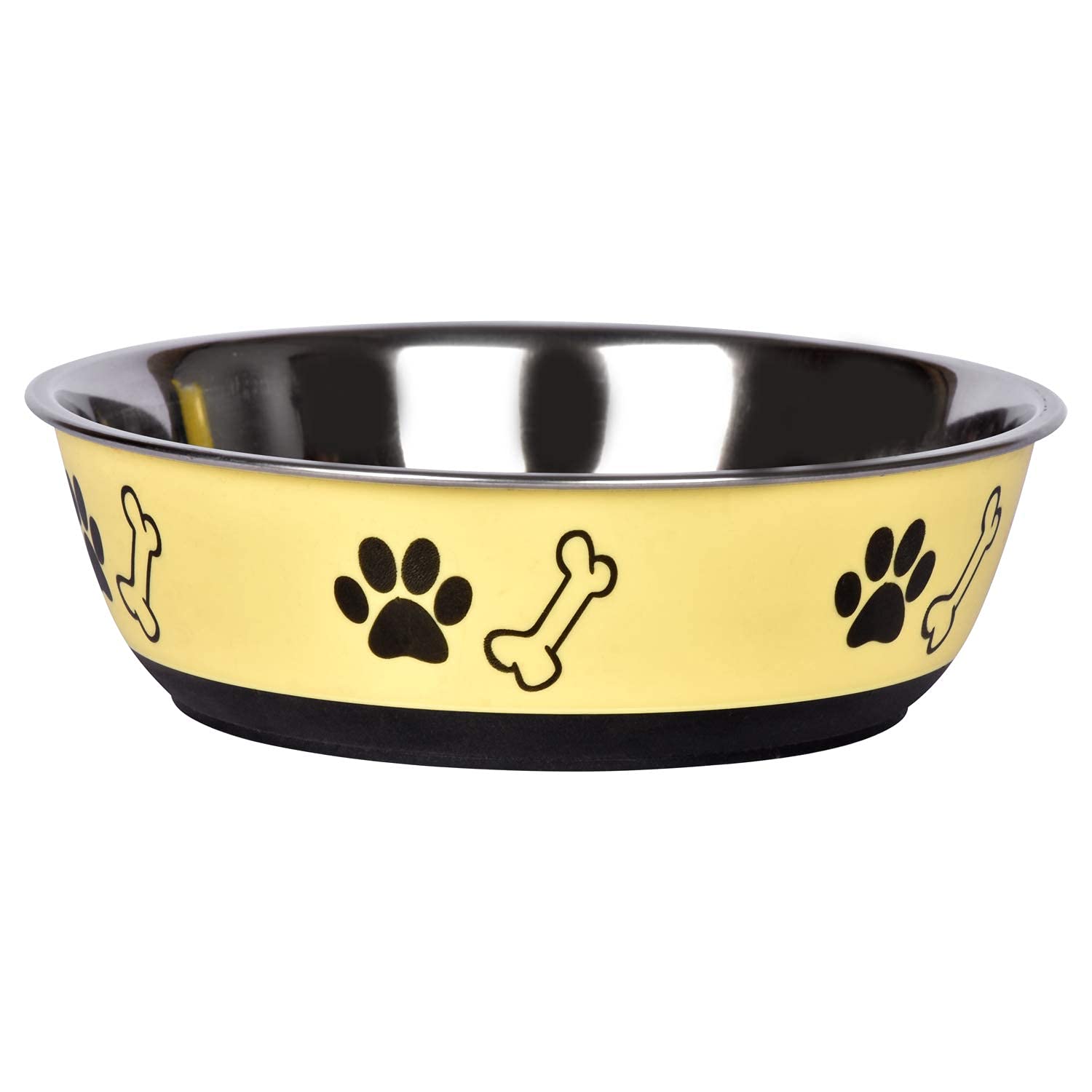 PoochBox Round Stainless Steel Dolly Bowl for Dogs & Pets Large (650 ML Pack of 1-Color May Vary)