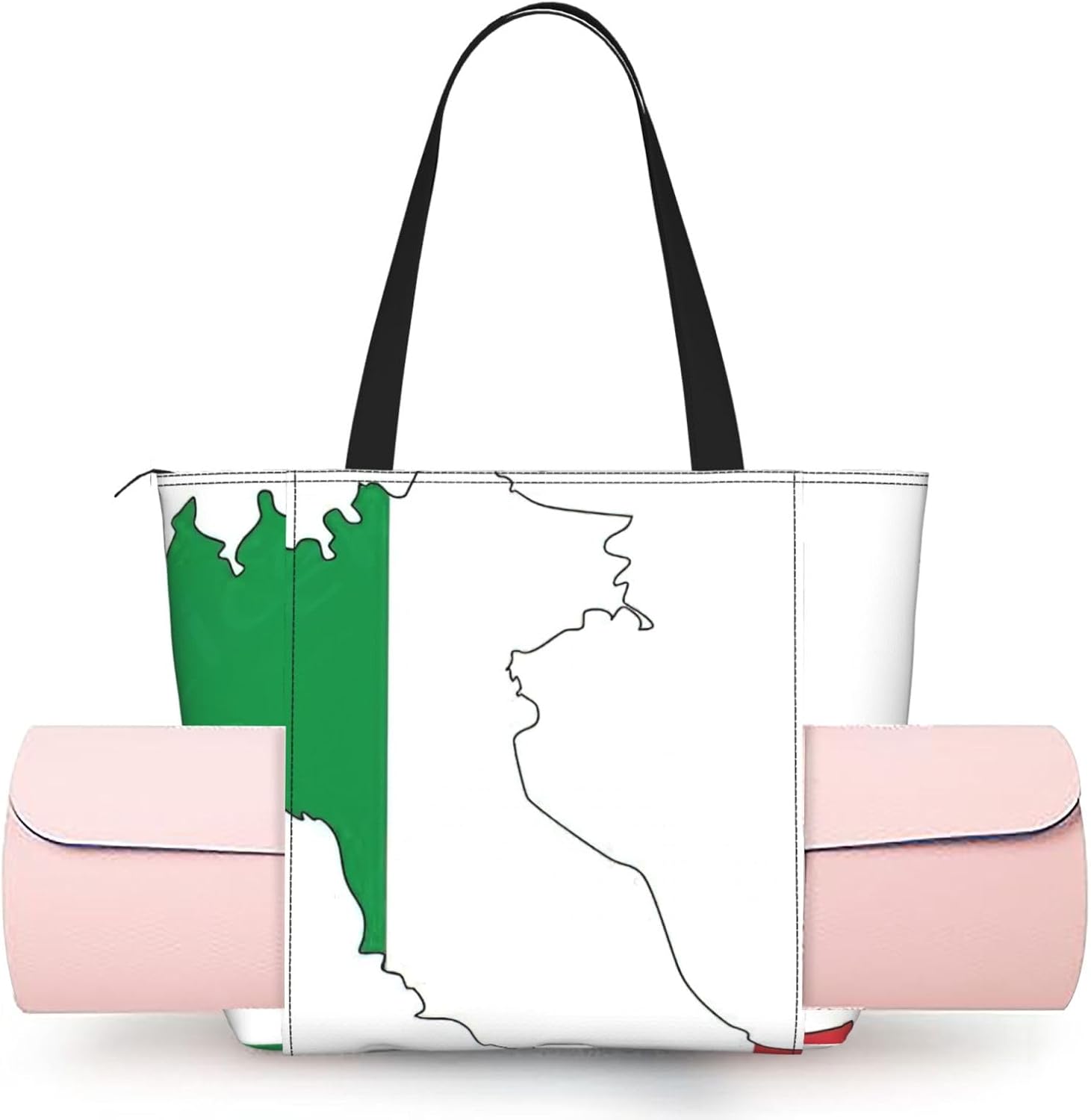 Włoska flaga mapa nadruk lekka mata do jogi torba z zamkiem błyskawicznym przenośna damska torba plażowa solidna torba treningowa akcesoria do jogi