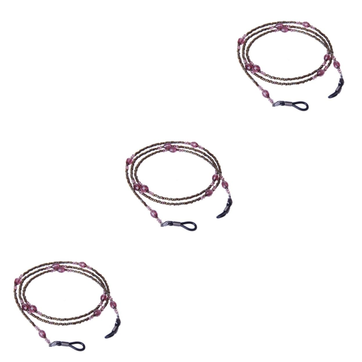 3piezas Cadena De Gafas Diseño Bohemio y Cuentas Decorativas Longitud De Color Púrpura Para Mantener Tus Gafas Seguras y Estilo