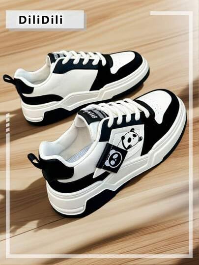 Image of Sneakers for Women Comfortable Synthetic Leather Shoes for Woman, Lace-Up Casual Girls Shoe, Lightweight Sneaker Shoes for Woman