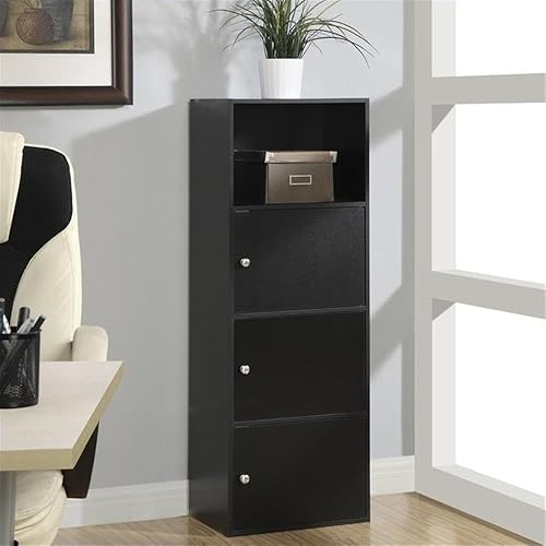 Miniatura 2 de Convenience Concepts Xtra-Storage 3 Door Cabinet in Black Wood Finish Negro,Barnwood,Multi color,Rosa,Rojo,Mármol sintético