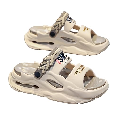 Hhhchpm Men's Fashion Clogs EVA Sport Sandals Slides for Men Quick-Dry Non-Slip Spring/Summer Daily Wear (Khaki,9.5)