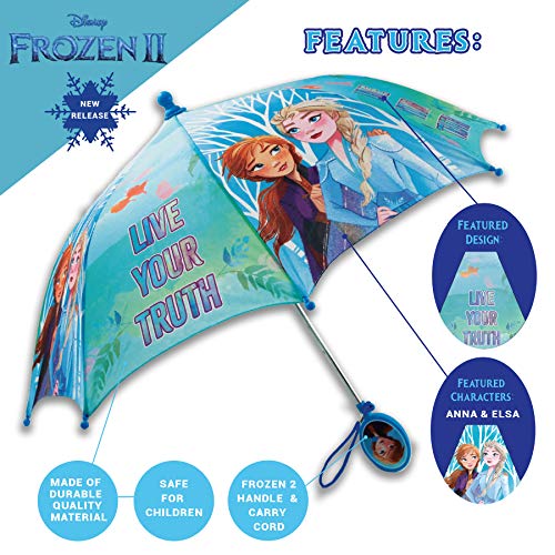 Disney Kids Umbrella, Frozen/Princess/Minnie Mouse Toddler and Little Girl Rain Wear for Ages 3-6 - Image 4