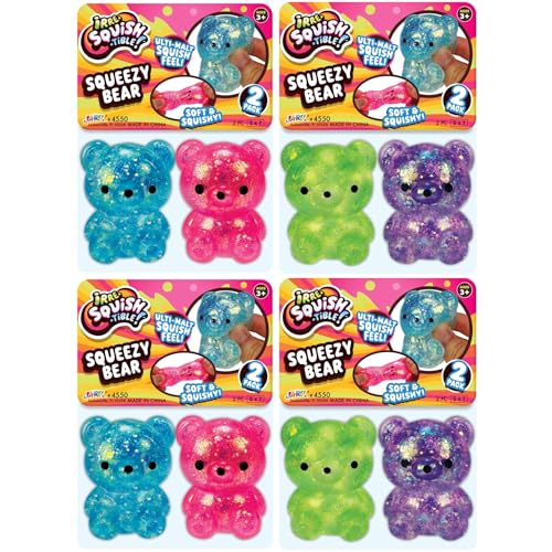 JA-RU Squeezy Bear (4 Packs with 2 Bears Each) Irresistible Soft & 4550-4