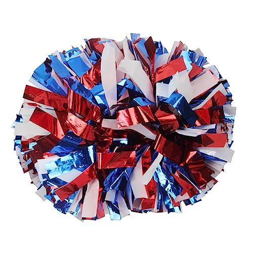 Lovecheer 2PCS Red Blue and White Pom Poms Cheerleading Pro