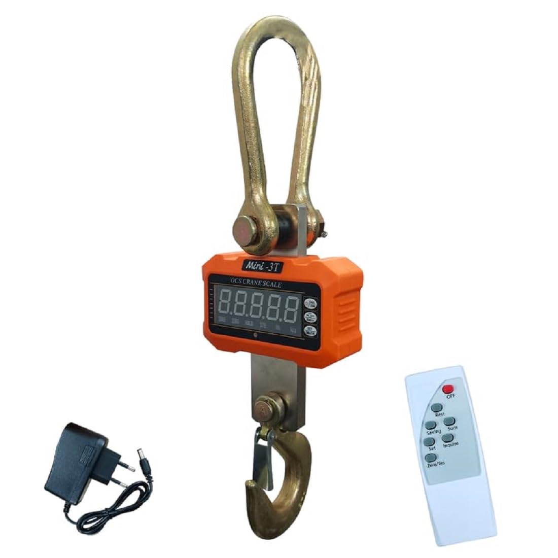 VOLTZ 3 Ton Mini Crane Scale, Hanging Scale Industrial Light Duty, Digital Crane Scale with Remote Control, Hardened Nylon case & LED Screen, 6600 lbs/3000 kg,High Precision for Construction-image-40
