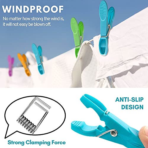 Clothes-Pins-Heavy-Duty-Outdoor-Plastic-Clothespins-Laundry-Clips-24-Pack-4-Colors-Colorful-Windproof-Small-Clothing-Close-Pin-for-Hangers-Hanging-Clothes-Drying-Cloths-Beach-Towel-Clothesline-Pegs