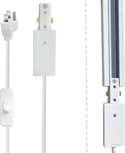 Miniatura 2 de H Track Lighting - Kit de cable de extremo vivo, 1 conector de extremo vivo de pista de 4.9 pies con enchufe de cable para sistema de iluminación de