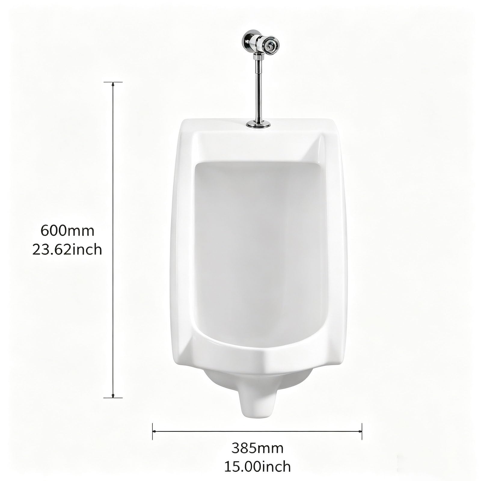 Orinal De Pared Cerámico Con Descarga Manual | Orinal Esmaltado Con Doble Desagüe Suelo/Pared, Fácil Limpieza Para Hogar, Hotel Y Uso Comercial(Wall outlet)