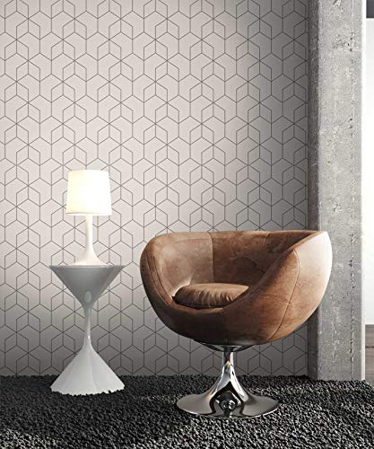 NEWROOM carta da parati grigio geometrico Sechseck...
