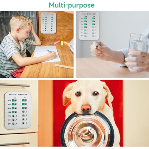 Dog Feeding Reminder, Magnetic OR Double Sided Adhesive Application, AM/PM Daily Chart Signs, Helps You Track Pets Feeding & Medication, Easy to Use on Fridge, Wall, Food Storage Bin (Silver) - Image 4