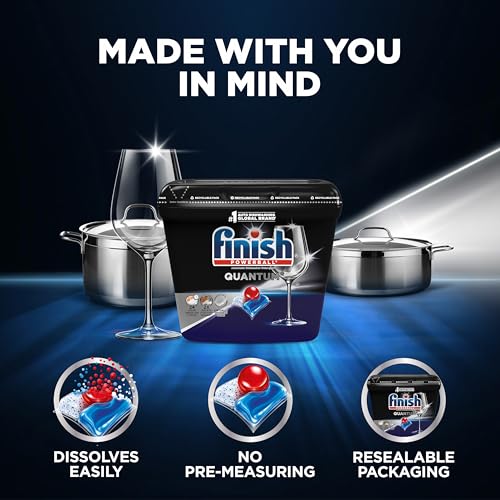 Image of Finish Quantum Dishwasher Pods, No Pre-Rinse Dishwasher Detergent Soap Removes 24HR Dried-On Stain and Grease, Leaving a Virtually Spotless Shine, 22 Count