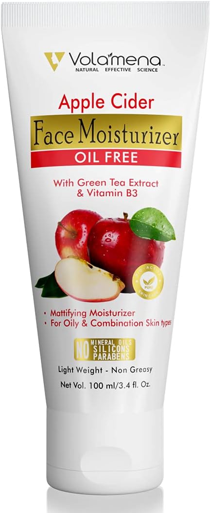 Volamena Apple Cider Vinegar Face Cream Light Weight Oil Free Mosturizer Cream For Face | Acne Prone Skin 100 ml