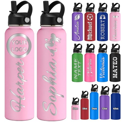 Personalisierte Trinkflasche mit Namen Graviert Logo 350/530/700/950/1150Ml Edelstahl Wasserflaschen mit Stroh Deckel Griff Doppelwand Isoliert Thermosflaschen Geschenke für Schule Sport Büro Personalisierte Trinkflasche mit Namen Graviert Logo 350/530/700/950/1150Ml Edelstahl Wasserflaschen mit Stroh Deckel Griff Doppelwand Isoliert Thermosflaschen Geschenke für Schule Sport Büro