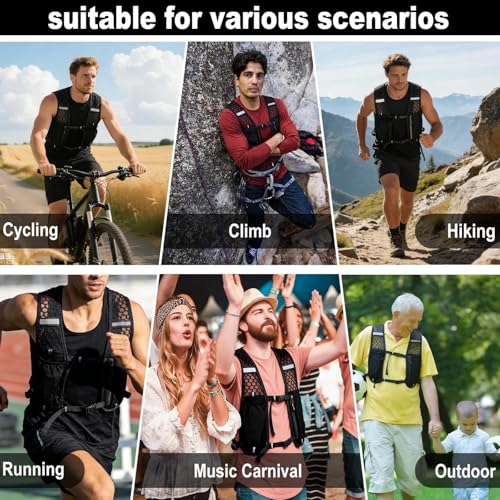Laufweste für Damen & Herren, Reflektierender & Verstellbarer Trinkrucksack, Ultraleicht & Atmungsaktiv mit Handytasche, für Laufen, Marathon, Wandern, Radfahren