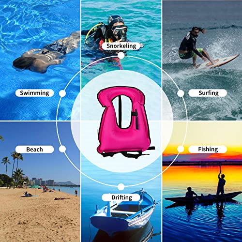 Swim Vest for Adults,Inflatable Buoyancy Vests-Portable Snorkel Vest for Diving Surfing Swimming Outdoor Water Sports (40-100kg, Pink) by XZSUN - Image 7