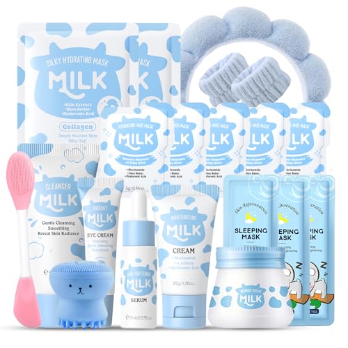 Milk Kids Skincare Sets for Girls 8-10 Birthday Christmas Gifts - Skincare for Girls 10-12 - Gifts for Teenage girls Skin Care for Kids Age 8-12,Skin Care for Teens 10-12,Skincare Set for kids 8-9