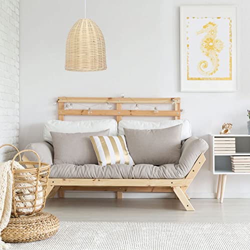 Elegant Designs PT1007-NAT Elongated Coastal Dome Rattan Downlight Pendant, Natural - Image 8