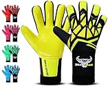 BEAST RAGE Gants de Gardien de But pour Enfants,Adolescents et Adultes–Gants de Gardien de But de Football pour garçons et Enfant (Jaune, Taille 3 adaptée aux Enfants de 4 à 5 Ans)