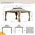 12’ x 16’ Hardtop Gazebo Outdoor Aluminum Wood Grain Gazebos with Galvanized Steel Double Canopy for Patios Deck Backyard,Curtains&Netting by domi outdoor living