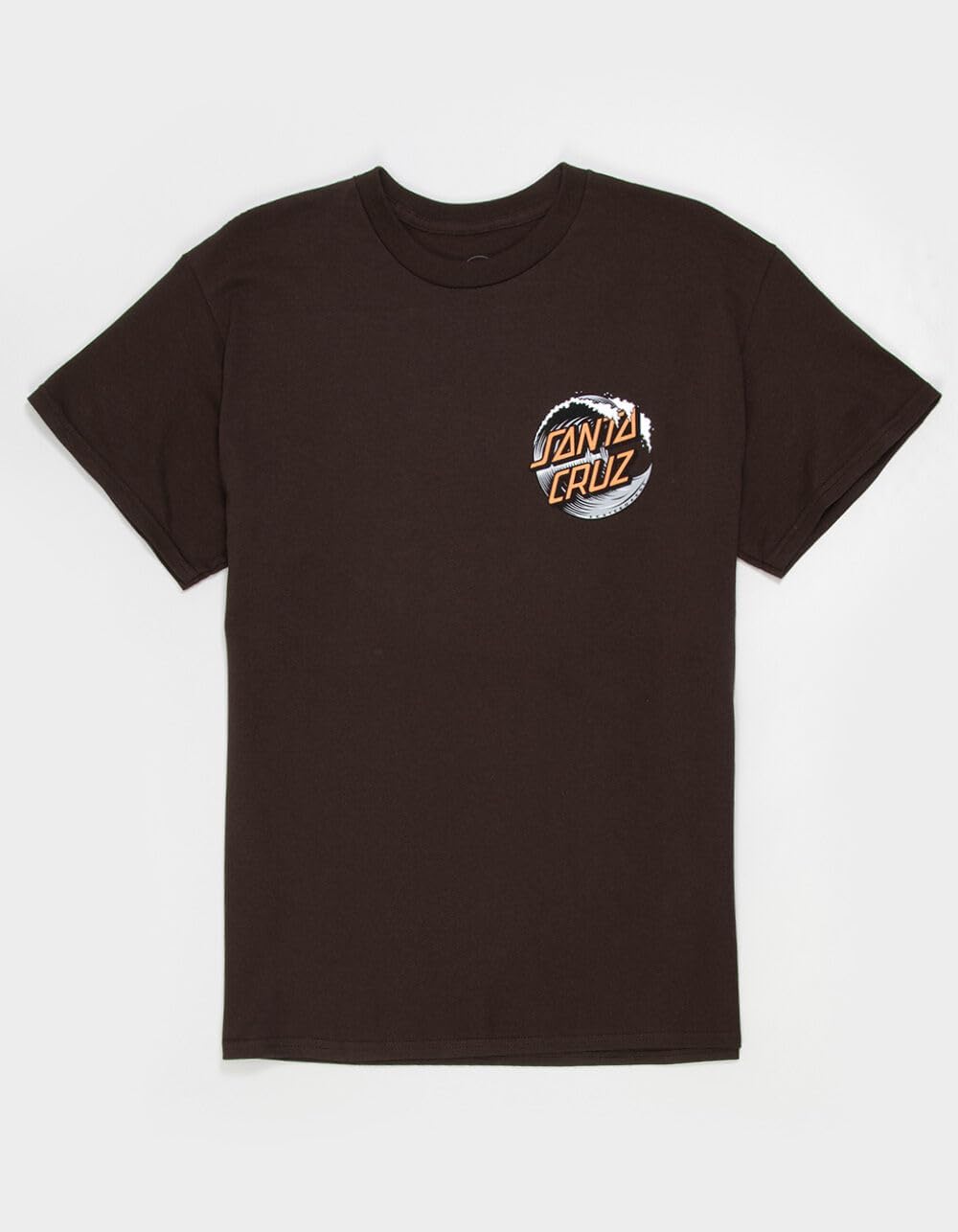 SANTA CRUZ Wave Dot S/S Heavyweight T-Shirt Dark Chocolate w/Grey/Orange Sm Mens - Image 2