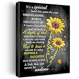 Wailozco Gifts for Daughter -Hangable Canvas Poem Prints Framed Poster Wall Art for Daughter from Mom-Meaningful Daughter Gifts,Daughter Home Bedroom Living Room Wall Decor- Mother&Daughter