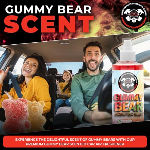 Image of Gummy Bear Scented Car Air Freshener Spray | Long-Lasting Odor Eliminator | Interior Cleaner for Upholstery, Fabric, Leather & More