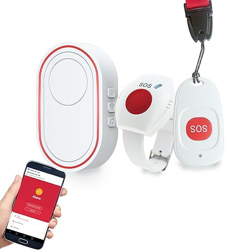 Topvico Botón de emergencia WiFi para ancianos, dispositivos de alerta de caída para personas mayores, pulsera de alarma SOS Life, localizador