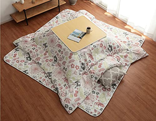 こたつ布団 セット 掛敷 正方形 和洋 カジュアル マオ ピンク 約185×185cm 厚掛け コタツ 掛け布団 敷き布団 #9848007