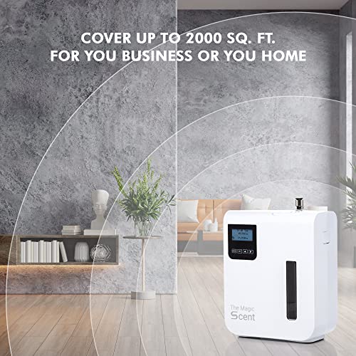 The Magic Scent Diffuser - Scent Air Machine For Home & Commercial Use, Covers 2000 Sq. Ft., Nebulizing Diffuser - Hvac Diffuser Or Portable Large Room Waterless Diffusers - 100Ml Aroma Oil Included #TOP7