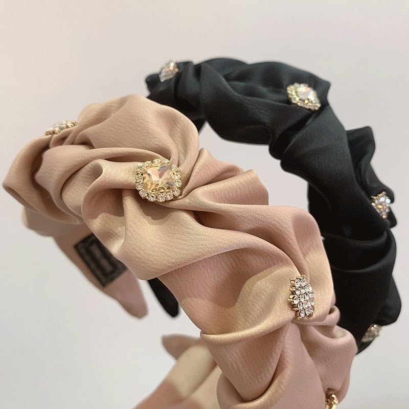 Ruffled Headband Retro Sweet Temperament Wide Edge Hair Clip Accessory image 5