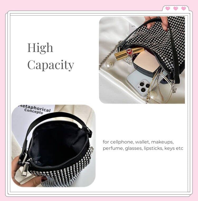 Bolso Hobo Brillante Bydenwely para Mujer miniatura 5