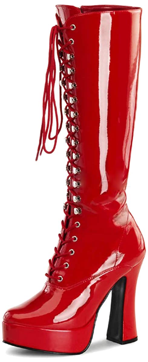 PleaserUSA Damen Plateau Kniestiefel Electra-2020 für Gogo Party