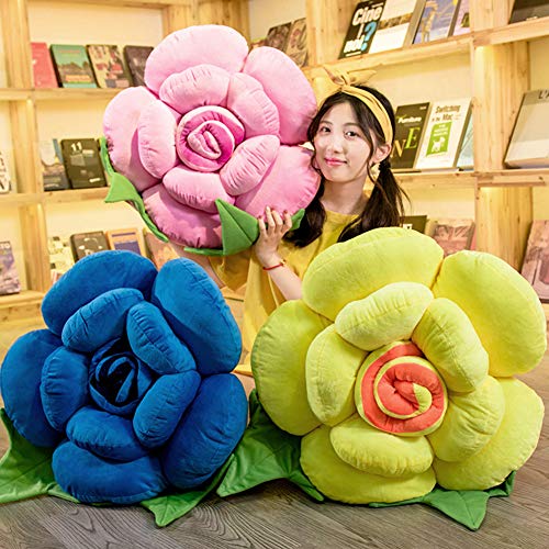 Image of Rose Flower Plush Toy | Soft Rose Shape Throw Pillow, Decorative Cushion for Sofa, Bed, Home & Gifts (Yellow, 30cm)