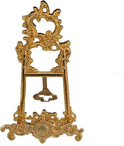 Soporte de Biblia dorado vintage, soportes para libros de cocina de metal antiguo, soportes plegables de lujo, caballete multiusos, para menú, libro