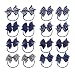 KOONY Baby Girls Hair Bow Elastic Ties Ponytail Holders Hair Bands 16pc (Navy)
