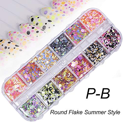 48 Farbe Nagel Pailletten Glitter, Nail Art Strassstein glitzer für gesicht körper glitzer, Shiny Gemischt Runde Dünne… – Bild 6