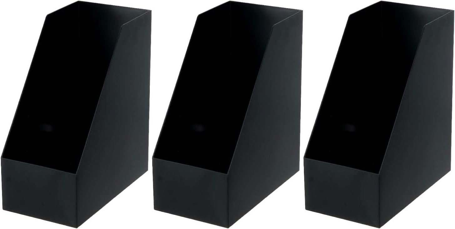 YBM HOME Vertical File Bins Organizer Open Front Design for Easy Access to Files, Documents, and Magazines, Ideal for Home Office, Work Desktops, or School, Large, 1271-3