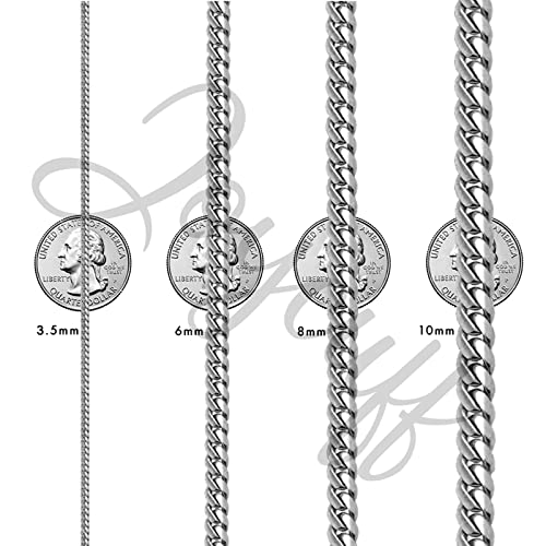 Men's Bracelet Stainless Steel Silver Men's Cuban Link Chain For Men Womens Bracelets Chain Hip Hop Rapper Jewelry 3.5Mm Width 7.5 Inch #TOP5